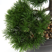 1 x RAW Customer Returns Artificial Bonsai Lifelike Artificial Plant Artificial Tree Bonsai Cedar Pine Podocarpus Plastic Plant Artificial Plant with Ceramic Planter in Black for Bathroom Decoration Desktop Office Windowsill - RRP €37.68