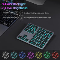 1 x RAW Customer Returns Doohoeek Bluetooth Backlit Keyboard for Photoshop, Rechargeable Keyboard for Photoshop, Compatible with Windows macOS iOS - RRP €39.99