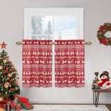 2 x Brand New LinTimes Curtains for Kitchen Window Merry Christmas Farm Window Treatment Rod Pocket for Bedroom Bathroom Laundry Room 27x30 inch, 2 Panels Red - RRP €40.8