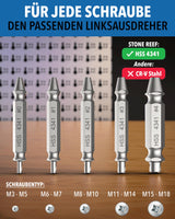 1 x RAW Customer Returns STONE REEF screw extractor set professional 5-piece made of HSS 4241 - left-hand extractor set professional, extractor, screw removal tool, left-hand screwer set, screw remover, left-hand drill  - RRP €20.16