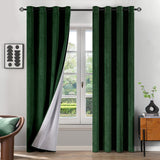 1 x Brand New MIULEE curtains 100 opaque velvet curtains for bedroom, opaque thermal curtains with eyelets, cold protection, blackout curtain, set of 2, H x W 215 x 140 cm, dark green - RRP €37.8