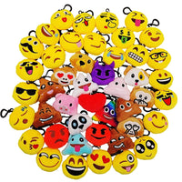 1 x Brand New JZK 45 x Mini Plush Emoticon Keychain 5cm, Yellow Small Smiley Backpack Keyring for Kids Adults Birthday Party Favors Souvenirs Giveaways Party Bag Fillers - RRP €21.49