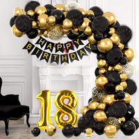 5 x Brand New Balloon arch with pump, balloons guirlande black and gold for birthday decoration, decorative balloon arch set 20 years  - RRP €76.0