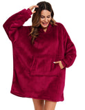 1 x RAW Customer Returns YEPLINS Oversized Hoodie Sweatshirt, Blanket Sweatshirt Women Blanket Hoodie, Plush Pullover Blanket with Hood Hoodie Blanket, Red, One Size - RRP €25.2