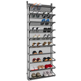 1 x RAW Customer Returns TZAMLI Over the Door Shoe Rack with 10 Tiers, Hanging Shoe Cabinet Shoe Storage Metal Shoe Organizer for Pantry Gray, 55 x 19.5 x 159cm  - RRP €43.99