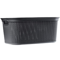 1 x RAW Customer Returns KADAX laundry basket, multifunctional basket, 27 L, plastic laundry chest, storage basket, laundry collector for bathroom, dirty clothes, accessories, toys, laundry box black-grey  - RRP €24.99