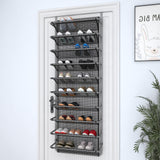 1 x RAW Customer Returns TZAMLI Over the Door Shoe Rack with 10 Tiers, Hanging Shoe Cabinet Shoe Storage Metal Shoe Organizer for Pantry Gray, 55 x 19.5 x 159cm  - RRP €43.99