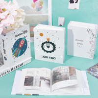 1 x Brand New CRASPIRE 4 Pack Small Photo Albums with 4 Patterns, Picture Photos, Memorial Book Sets for 65x20 mm, 100 Photos, Animal and Rocket Pattern, for Birthday, Christmas, Photo Albums, Wedding Anniversary - RRP €20.4