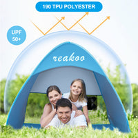 1 x RAW Customer Returns Automatic Beach Tent, Portable Beach Shelter, Anti UV Tent, UV Sun Protection UPF 50 Pop Up Beach Tent for Adults - RRP €33.43