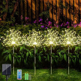 1 x RAW Customer Returns Sunlisky Solar Lamp for Outdoor Garden, Pack of 4 120 LED 1200 mAh Timing and Brightness Adjustment Lights IP65 Solar Light 4 Fireworks Lanterns Warm Color  - RRP €31.99