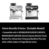 1 x RAW Customer Returns NEOUZA Espresso Portafilter 54mm Compatible with Breville Sage 870 875 878 880 Coffee Machine, Pressureless Basket, Double Spouts 3 Ears , Silver and Wood - RRP €37.93