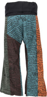 1 x RAW Customer Returns GURU SHOP Thai fisherman pants made of solid cotton, patchwork wrap pants, yoga pants, one size, men women, orange multicolored, size one size - RRP €36.2