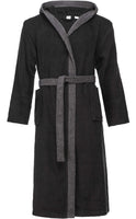 1 x RAW Customer Returns Ladeheid men s terry bathrobe made of 100 cotton LA40-190 black-30 dark grey-12, S  - RRP €40.33