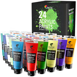 1 x RAW Customer Returns Zenacolor Kit of 24 Acrylic Colors, 24 Tubes of 120 ml, 24 Tempera Colors for Painting, for Wood, DIY, for Adults. - RRP €32.76