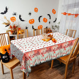 2 x Brand New PLULON Set of 2 Halloween Tablecloths 54 x 108 with Red Zombie Handprint Halloween Plastic Table Cover for Table Decoration Dinner Holiday Halloween Party Supplies - RRP €40.8