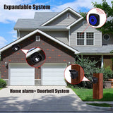 1 x RAW Customer Returns Passage alarm, HommyFine shop bell wireless alarm system with motion detector access detector motion bell with 38 ring tones driveway alarm set with blue LED display - RRP €30.24