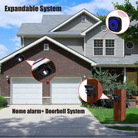 1 x RAW Customer Returns Passage alarm, HommyFine shop bell wireless alarm system with motion detector, access detector, motion bell with 38 ringtones, driveway alarm set with blue LED display - RRP €30.24