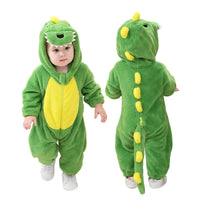 1 x RAW Customer Returns Doladola Baby Romper with Hood Unisex Baby Onesie Cartoon Animal Jumpsuit Pajamas 18-24 Months, Green Dinosaur  - RRP €24.99