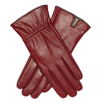 1 x RAW Customer Returns Acdyion Women s Winter Touchsreen Leather Gloves Real Leather Warm Cashmere Lining Outdoor Leisure Gloves Elegant Elastic Slim Fit Red, S  - RRP €22.32