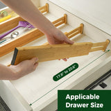 1 x RAW Customer Returns Utoplike Adjustable Bamboo Drawer Dividers, Drawer Organizer Kitchen, Spring Loaded, Kitchen, Dresser, Bathroom, Bedroom, Baby Drawer, Desk Pack of 4 Organization System - RRP €33.43