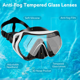 1 x RAW Customer Returns FORMIZON Snorkel set for children, anti-fog diving goggles for children, snorkel mask set with 180 panoramic glass lens and three-channel dry snorkel for swimming, snorkeling white  - RRP €33.72