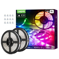 1 x RAW Customer Returns Lepro Smart LED Strip 10M, 2x5M, RGB Dimmable 300 LEDs, LED Strip Wifi, WiFi LED Band IP65 Waterproof, Self-Adhesive Super Bright Light Strip Outdoor Fairy Lights, Compatible with Alexa, Google Home - RRP €36.99