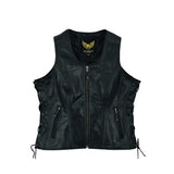 1 x RAW Customer Returns Leatherick Women s Black Leather Sleeveless Vest with Hidden Pocket - Black - 3X-Large - RRP €49.99