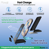 1 x RAW Customer Returns MowgliStore - 15W Wireless Charger, Set of 2 Multi-Compatible Wireless Charging Units for iPhone, Samsung, Xiaomi, Wireless Charger Base for Mobile Phone Charging, Battery Charger Station - RRP €19.26