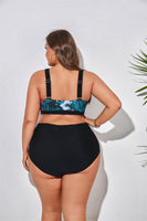 1 x RAW Customer Returns Hanna Nikole Women s Bikini Two Piece Swimsuit Push Up Swimwear for Curvy Women Black Flower 48 - RRP €46.99