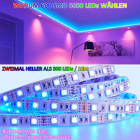 1 x RAW Customer Returns Bluetooth LED Strip 10M, 600 LEDS 5050 RGB LED Strip APP Controllable Music Band, Bar, Light Strip with Remote Control 24V Power Supply for Home, Room, Party, Decoration - RRP €27.22