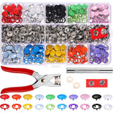 1 x RAW Customer Returns 240 sets of press fasteners, MLIAIMCE metal press fasteners kit with pliers, 9.5 mm jersey press fasteners, 10 colors, for DIY crafts, baby, children s clothing, clothing, bags, handmade, clothing repairs - RRP €16.52