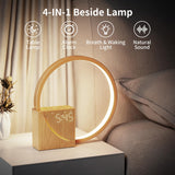 1 x RAW Customer Returns LED bedside lamp with alarm clock, USB charging ports, touch dimmable, wake up light with two alarms, 10 natural sounds for adults and children, 3 levels of brightness for bedroom, living room, office - RRP €49.99