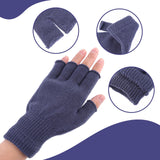 3 x Brand New DIVINA VITAE 2 pairs of fingerless gloves for women and women, half finger stretchy knitted gloves, winter warm knitted short fingerless gloves, winter gloves black grey  - RRP €82.8