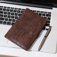 1 x RAW Customer Returns Wonderpool A6 Leather Ring Binder Diary Notebook Organizer Folder - Refillable Dotted Paper and Multi Pockets for Business Study Travel A6, Coffee  - RRP €18.21