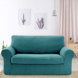 1 x RAW Customer Returns Deconovo 2-Seater Stretch Sofa Cover Protective Cover for Sofas from 145cm to 180cm Turquoise - RRP €60.49