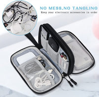 1 x RAW Customer Returns mciskin Electronic Organizer,Travel Cable Organizer,Bag,Accessories,Carrying Case,Portable,Waterproof,Double Layer,All-in-One Storage Bag for Cables,Cords,Charger,Phone,Earphone Black  - RRP €20.4