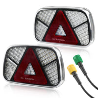 2 x RAW Customer Returns AOHEWEI Trailer Tail Lights Kit 12V 24V Waterproof Indicator Brake Tail Light Reverse Fog Reflector Light with 2pcs 30cm Long 6 Core Cable for Truck Caravan Lorry Van Tractor - RRP €140.52