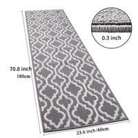 1 x RAW Customer Returns SHACOS carpet runner 60x180cm, kitchen carpet, runner, carpet runner hallway vintage, kitchen carpet washable non-slip, doormat long, hallway carpet - non-slip - grey - RRP €33.73