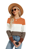 1 x RAW Customer Returns Women s Pullover Elegant Warm Long Sleeve Autumn Winter Knitted Sweatshirt Striped Crew Neck Jumper Thick Knitted Jumper Tops Khaki, L - RRP €20.16