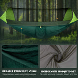 1 x RAW Customer Returns MoKo Camping Hammock with Mosquito Net, 2 in 1 Outdoor 2 Person Hammock Ultralight Portable Parachute Nylon Hammock with 200kg Load Capacity for Outdoor Camping - Green - RRP €29.5