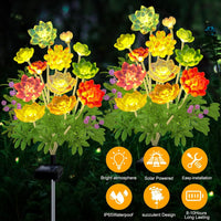 1 x RAW Customer Returns YJFWAL Solar Garden Lights Outdoor, Succulent Solar Lights, Garden Gifts for Women, Succulent Plant Yard Decor Waterproof for Lawn Patio Pathway 2-Pack  - RRP €20.16