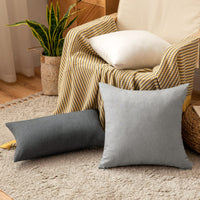 1 x RAW Customer Returns MIULEE Set of 2 Waterproof Cushion Covers Outdoor Sofa Cushions Decorative Pillows Modern Cushion Covers Decorative Cushion Cover Made of Polyester Linen Look for Garden Sofa Living Room Bed 60 x 60 cm Light Grey - RRP €19.15