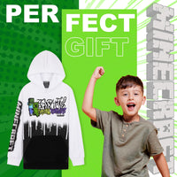 1 x RAW Customer Returns Minecraft Boys Sweatshirt - Hoodies for Children White Black 9-10 years  - RRP €21.42