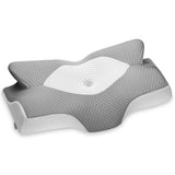 1 x RAW Customer Returns Elviros Orthopedic Memory Foam Pillow, Side Sleeper Pillow, Neck Support Pillow, Pillow for Neck Pain, Ergonomic Sleeping Pillow for Neck and Shoulder Pain, Gray Soft - RRP €50.57