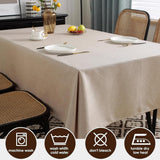 4 x Brand New Rectangular tablecloth, table cloth, lotus effect, stain protection, dirt-repellent, waterproof, washable beige, 140x200cm  - RRP €88.72