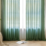 1 x RAW Customer Returns MIULEE Curtains with ruffle tape set of 2 curtains with eyelets curtains living room made of sheer voile curtains transparent bedroom dark green 140 x 225 cm - RRP €23.49