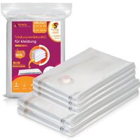 8 x Brand New Armiz Vacuum Bags for Clothes 8 Pack 4 Jumbo 80 x 100 cm 4 Large 60 x 80 cm Vacuum Bags for Duvets, Bedding, Pillows Durable Robust Vacuum Bags with Airtight Valves - RRP €145.12