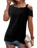 1 x RAW Customer Returns Beluring Women s Summer Short Sleeve T-Shirts Black Short Sleeve T-Shirts Size XL - RRP €22.76