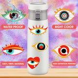 6 x Brand New Amaxiu 50pcs Evil Eye Stickers, Waterproof Aesthetic Stickers Lucky Stickers for Water Bottles Laptop Luggage Suitcase Skateboard Scrapbooking Guitar - RRP €122.4