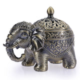 1 x RAW Customer Returns SUMNACON Zinc Alloy Incense Burner with Lid Incense Stick Holder Incense Bowl Incense Bowl Incense Container Home Decoration for Bedroom Yoga Living Room Gift Elephant Shape Ore Color  - RRP €19.99